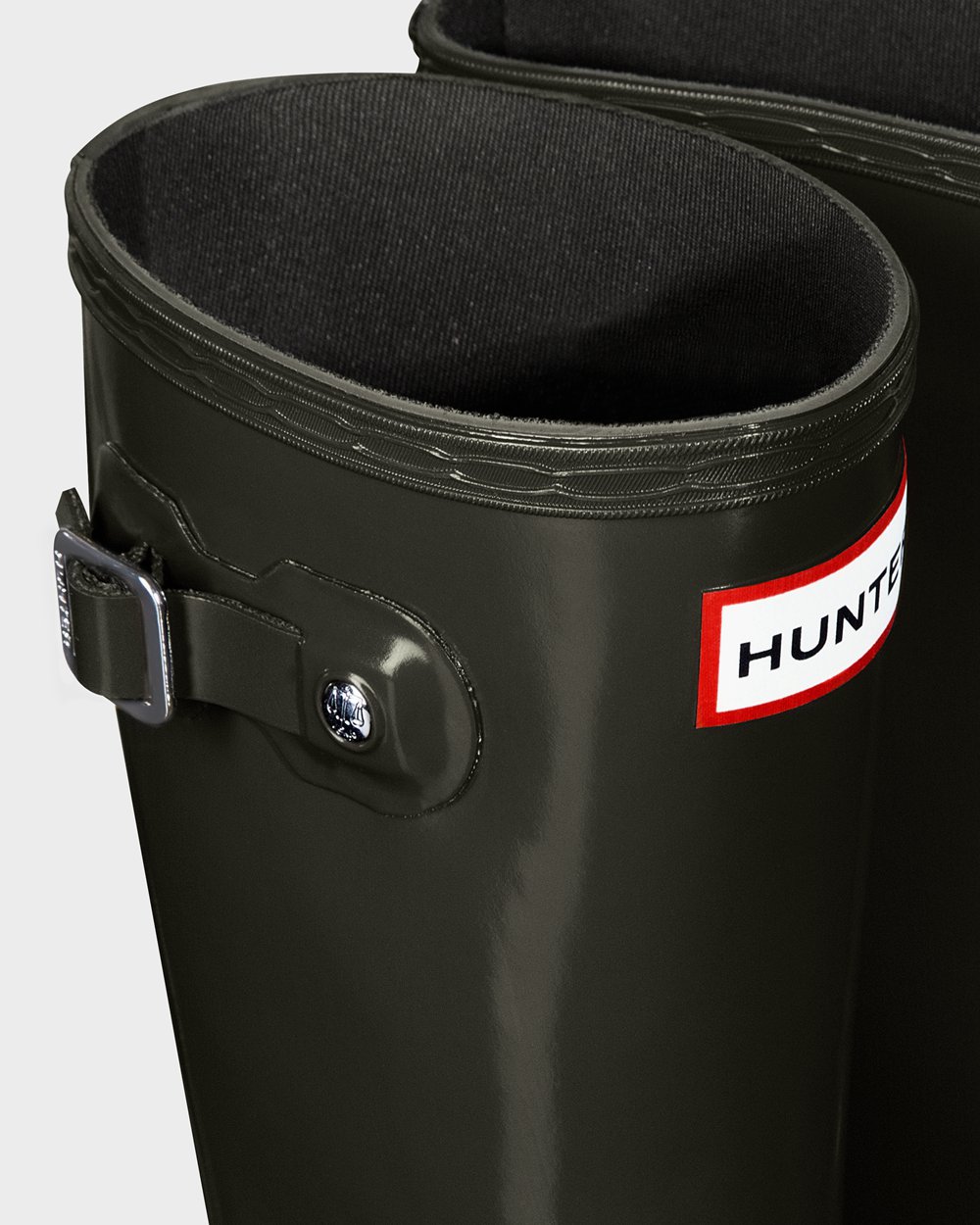 Hunter Niños Original Big Gloss - Botas de Lluvia Verde Oscuro Oliva - 437-QFKVBU